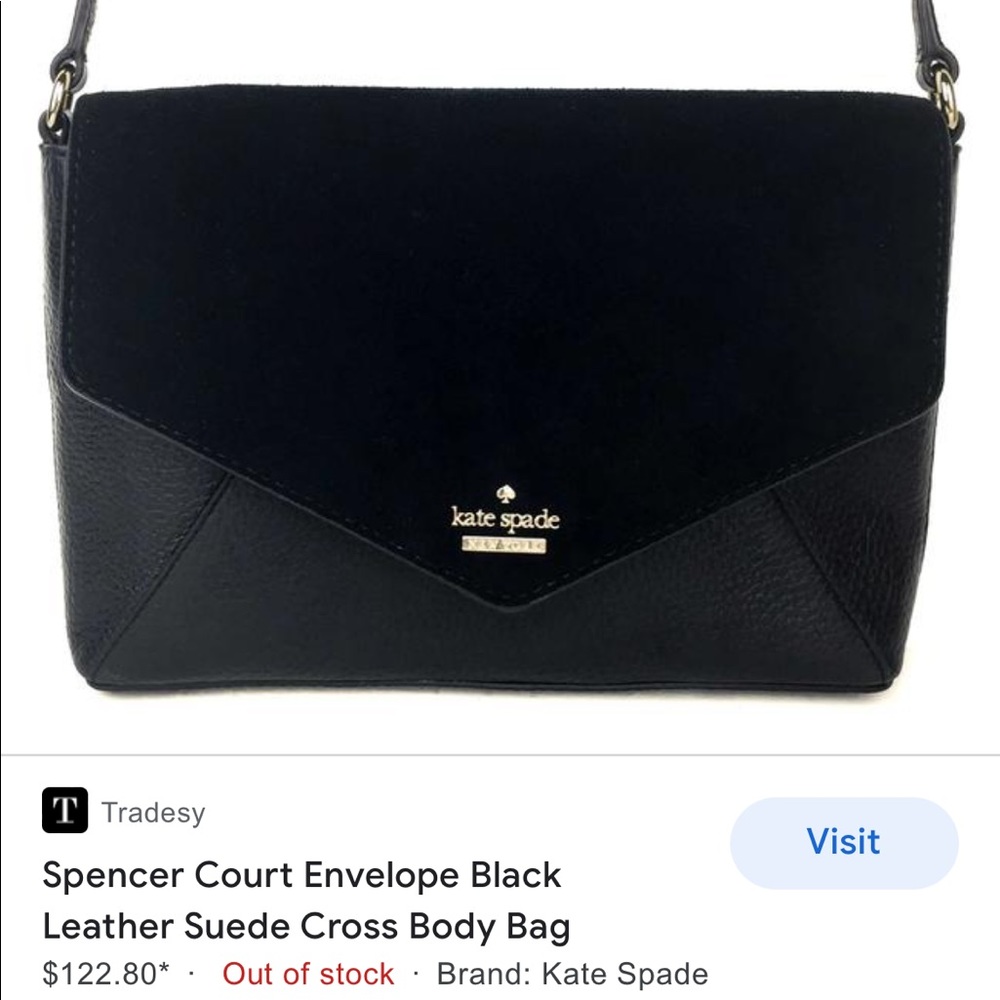 Kate Spade Black Leather & Suede Crossbody - Spencer Court